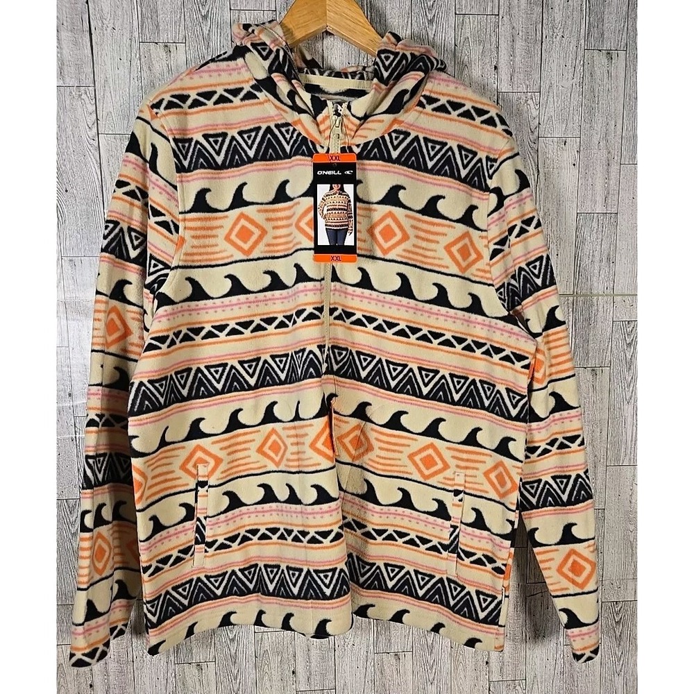 O'Neill Fleece Hoodie 2XL Half Zip Pullover Super Soft Polar Aztec Womens NEW